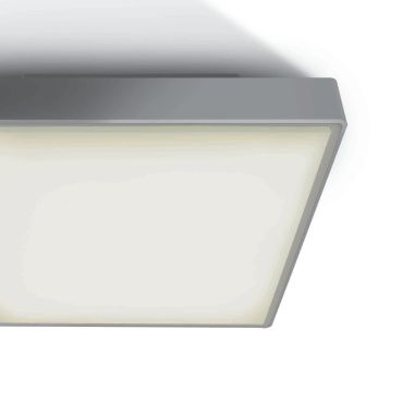 ONE Light E27 Plafo Outdoor Square - plafonnier extérieur - 29,5 x 29,5 x 10,5 cm - IP65 - gris