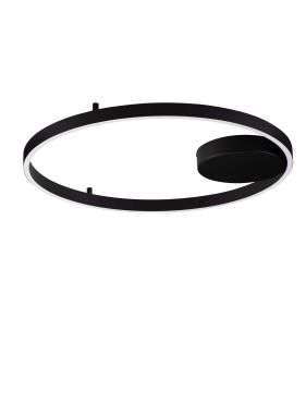 Nova Luce Hedra - plafonnier - Ø 60 x 5 cm - 60W dimmable LED inclus - noir sablé