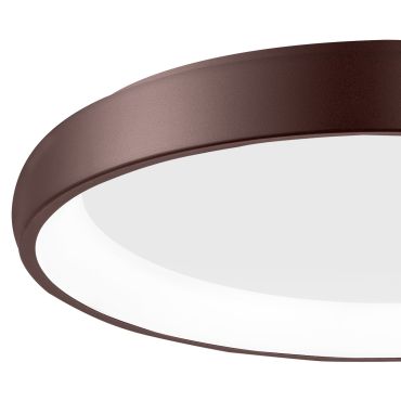 Nova Luce Albi - plafonnier - Ø 61 x 8,5 cm - 50W LED dimmable inclus - brun