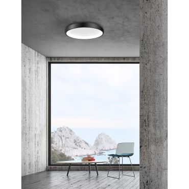 Nova Luce Albi - plafonnier - Ø 61 x 8,5 cm - 50W LED dimmable inclus - noir