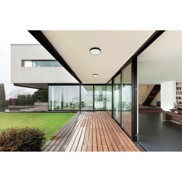 ONE Light E27 Plafo Outdoor - plafonnier d'extérieur - Ø 26 x 9,3 cm - IP65 - noir