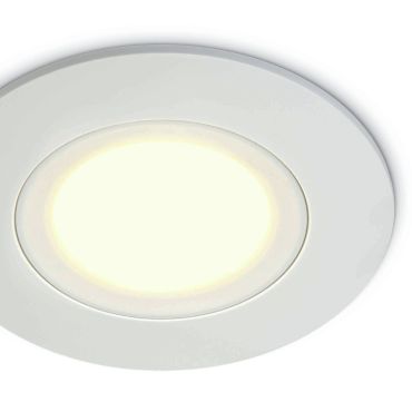 ONE Light Gamme Salle de Bains - spot encastré - Ø 85 mm, Ø 68 mm encastré - 6W LED inclus - IP65 - blanc - couleur de lumière blanc chaud
