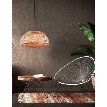 Nova Luce Scarlet - lampe suspendue - Ø 39 x 120 cm - brun et noir