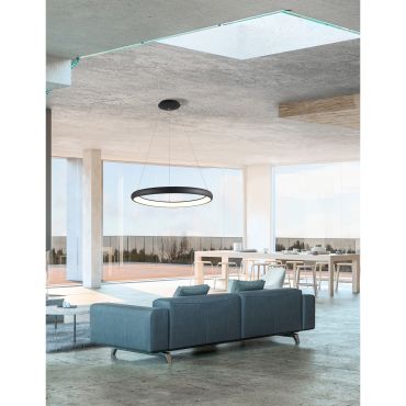 Nova Luce Albi - lampe suspendue - Ø 61 x 120 cm - 50W LED dimmable inclus - noir
