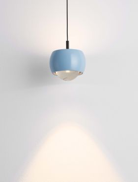 Nova Luce Conga - lampe suspendue - Ø 9,6 x 140 cm - 13W LED inclus - bleu clair