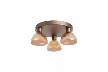Searchlight Cannes - Plafonnier - Ø 47 x 17,1 cm - LED dimmable 21W incluse - brun café et ambre