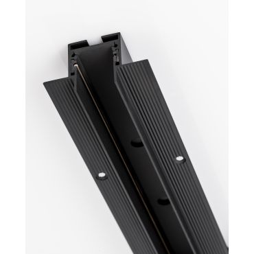 Nova Luce Planet 03 - profilé magnétique encastré sans garniture pour plafonds en plâtre - 200 x 6,5 x 3,9 cm - noir sable