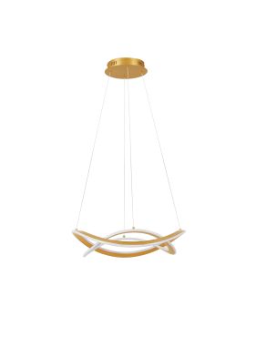 Nova Luce Celestia - lampe suspendue -  Ø 60 x 120 cm - 87W dimmable LED inclus - laiton doré