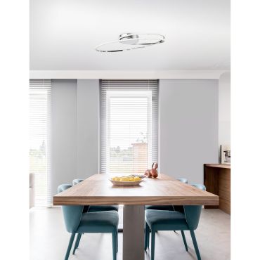Nova Luce Viareggio - plafonnier - 60 x 35 x 15 cm - 28W LED inclus - chrome