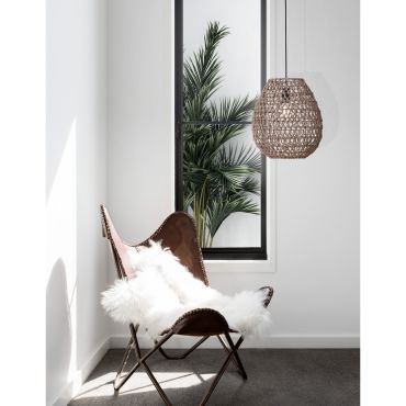 Nova Luce Griffin - lampe suspendue - Ø 30,5 x 250 cm - brun et noir