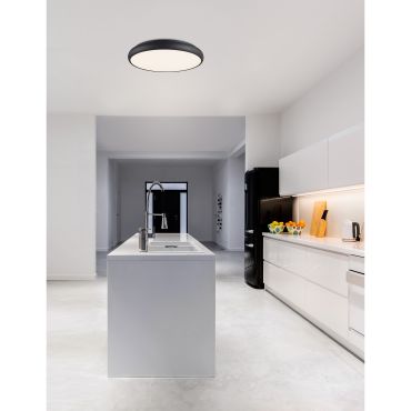 Nova Luce Gap - plafonnier - Ø 51 x 9 cm - 50W LED inclus - noir