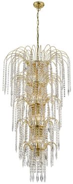Searchlight Waterfall - lustre - Ø 58 x 264 cm - or et transparent