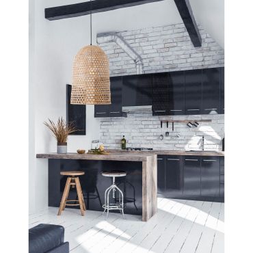 Nova Luce Aurora - lampe suspendue - Ø 40,5 x 250 cm - brun et noir