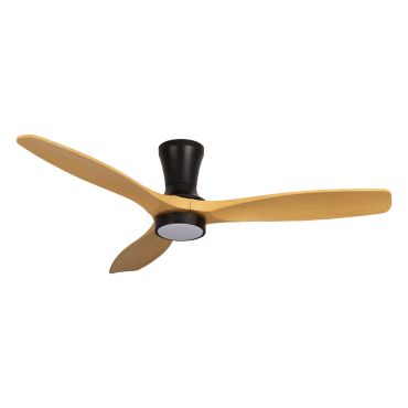 Faro Air - ventilateur de plafond avec lumière - Ø 132 cm - noir et bois