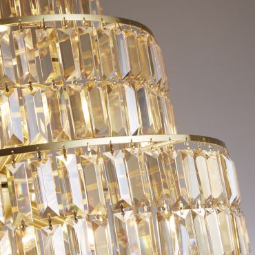 Searchlight Empire - lustre - Ø 60 x 297 cm - laiton satiné et champagne
