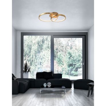 Nova Luce Leon - plafonnier - 64 x 45 x 14 cm - 44W LED inclus - feuille d'or