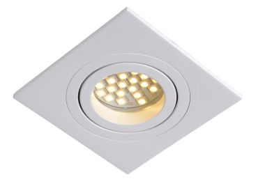 Lucide Tube II Square - spot encastrable - Ø 92 mm, 82 mm encastrable - blanc