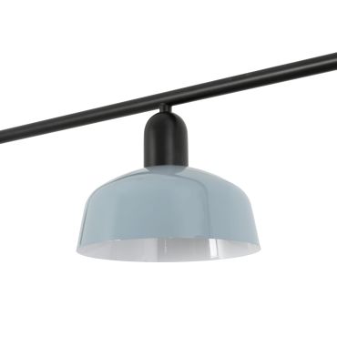 Faro Tatawin S - suspension - 100 x 18,4 x 210 cm - noir satiné et bleu grisâtre brillant