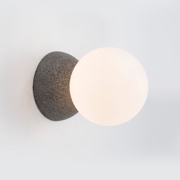Nova Luce Zero - applique murale - 10 x 14 x 10 cm - gris et opale