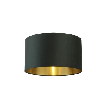 Searchlight Drum Shade - abat-jour - Ø 50 x 28 cm - vert foncé et or brossé