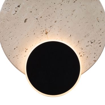 Maxlight Travertino - lampe murale - 20 x 18 x 5,5 cm - LED de 10W incl. - noir et gris