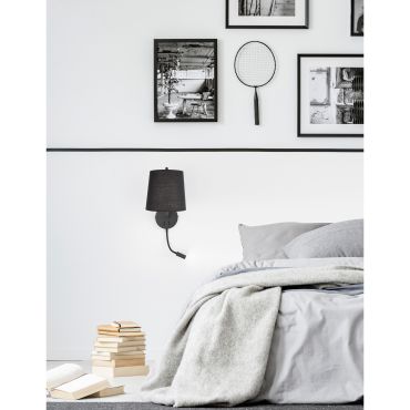 Nova Luce Sage - applique murale avec interrupteur - 20 x 29 x 59 cm - 3W LED inclus - noir