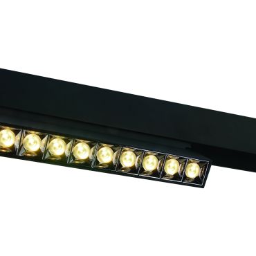 ONE Light système de rail magnétique - Spots linéaires réglables - spot de rail - 27 x 3,4 x 9,5 cm - 22W LED inclus - noir