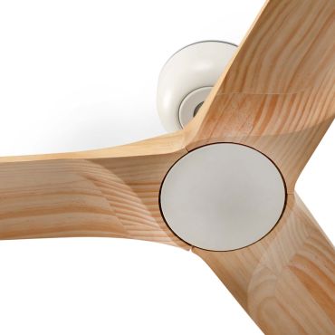 Faro Heywood S - ventilateur de plafond - Ø 90 cm - blanc mat et pin