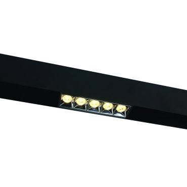 ONE Light magnetic track system - Projecteur linéaire sur rail - 13,8 x 3,7 x 4,7 cm - 12W LED inclus - noir avec réflecteur argenté