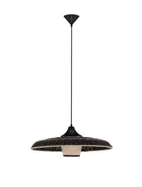 Nova Luce Capa - lampe suspendue - Ø 61 x 200 cm - naturel, noir et marron