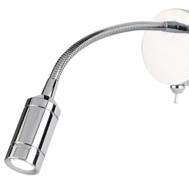 Searchlight LED Adjustable Wall Lights - applique murale avec interrupteur - 7 x 24 cm - 1W LED inclus - chrome