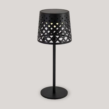 New Garden Gretita - lampe de table rechargeable à énergie solaire et à batterie - Ø 10 x 30 cm - 1,5W LED inclus - IP44 - noir
