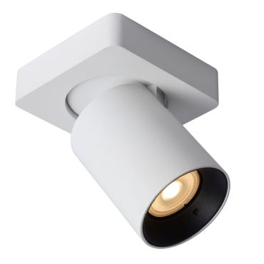 Lucide Nigel - spot en saillie - 10 x 10 x 11,3 cm - 5W dimmable inclus - dim to warm - white