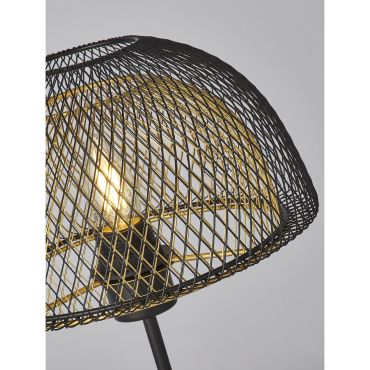 Searchlight Honeycomb - lampe à poser - Ø 26 x 47 cm - noir mat et or