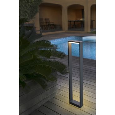 Faro Alp - lampe de jardin - 15 x 6 x 80 cm - 7W LED inclus - IP54 - gris foncé