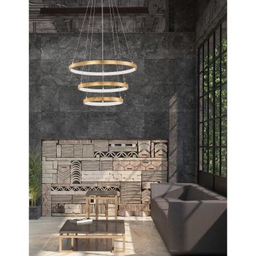Nova Luce Leon - lampe suspendue - Ø 61 x 150 cm - 83W LED dimmable inclus - gold