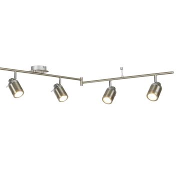 Searchlight Samson - projecteur de surface 6L - 180 x 13 x 19,5 cm - IP44 - argent satiné
