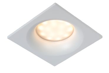 Lucide Ziva - spot encastré - 85 x 85 mm, Ø 75 mm à encastrer - IP44 - blanc
