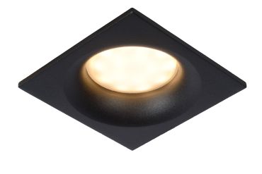Lucide Ziva - spot encastrable - 85 x 85 mm, Ø 75 mm encastrable - IP44 - noir