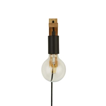 Searchlight Woody - lampe murale à brancher - 4,3 x 20 cm - noir et marron