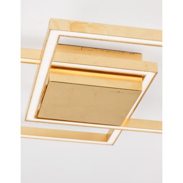 Nova Luce Bilbao - plafonnier - 46 x 46 x 6,5 cm - 25W LED inclus - or