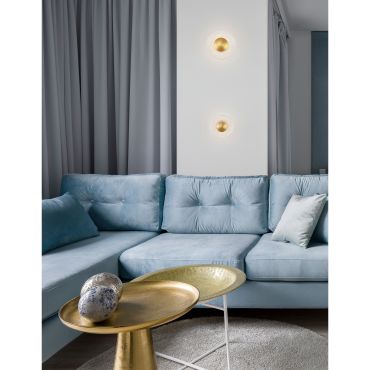 Nova Luce Esil - applique murale - Ø 16 x 10,7 cm - 4W LED inclus - laiton doré et transparent
