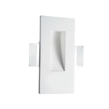 Nova Luce Cirocco - applique encastrée - 17 x 8 cm - crépi blanc