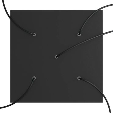Creative Cables - Rose-One Rosace de plafond carrée pour 5 points lumineux - 40 x 40 x 3,5 cm - noir