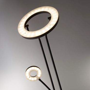 Searchlight Mother &amp; Child - lampadaire avec liseuse - Ø28 x 193 cm - 25,5W + 5W LED dimmable inclus - noir mat