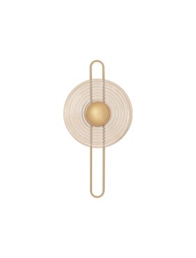 Nova Luce Nous - applique murale - Ø 30 x 60 cm - 8W LED inclus - laiton doré et verre ambré