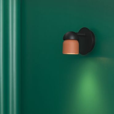 Faro Coco - spot en saillie 1L - Ø 10 x 10 cm - noir et Terracotta