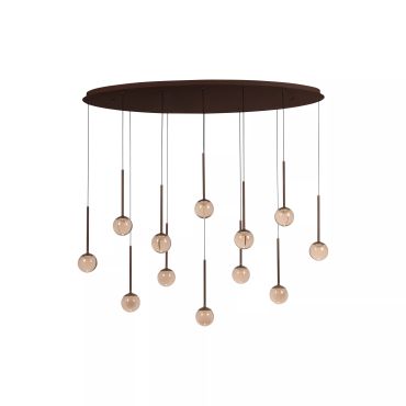 Lucide Calina - lampe suspendue - 143,2 x 35 x 169,3 cm - 12 x 7W LED dimmables inclus - café