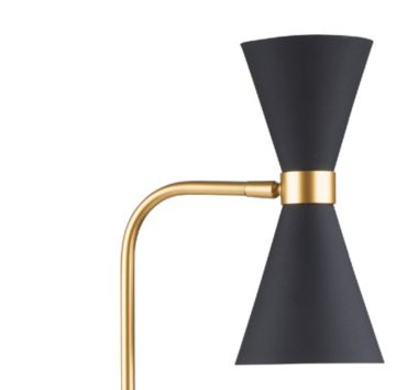 Maxlight Cornet - lampe de table - 67 cm - 2 x 5W LED inclus - noir et or