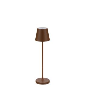 Nova Luce Petit - lampe de table rechargeable - Ø 7 x 28 cm - 2W dimmable LED inclus - IP54 - corten